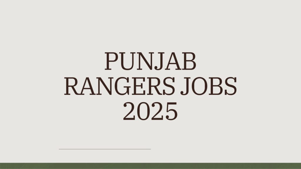 Punjab Rangers Jobs 2025
