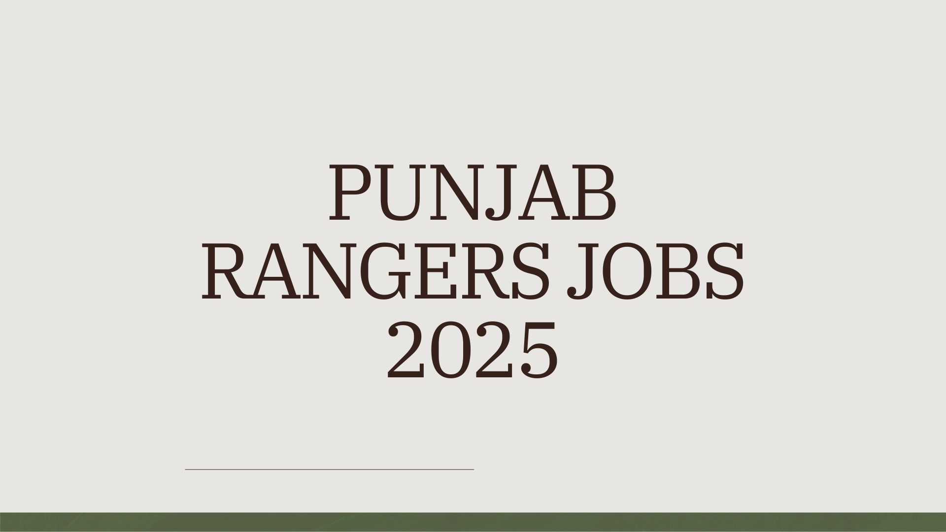 Punjab Rangers Jobs 2025