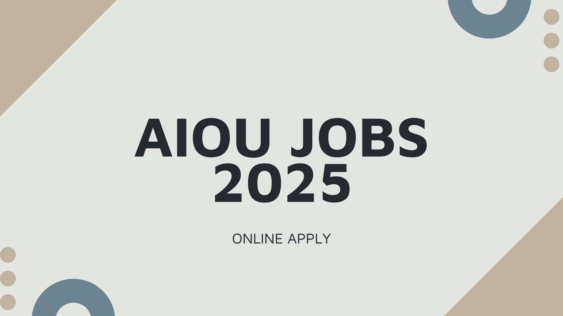 AIOU Jobs 2025